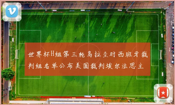 世界杯H组第三轮乌拉圭对西班牙裁判组名单公布美国裁判埃尔法思主裁判